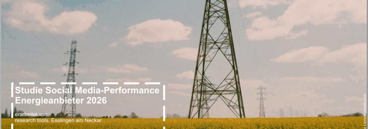 Titelbild der Studie Social Media-Performance Energieanbieter 2026 von research tools