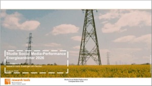Titelbild der Studie Social Media-Performance Energieanbieter 2026 von research tools