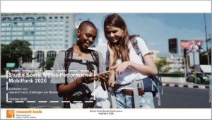 Titelbild der Studie Social Media-Performance Mobilfunk 2026 von research tools